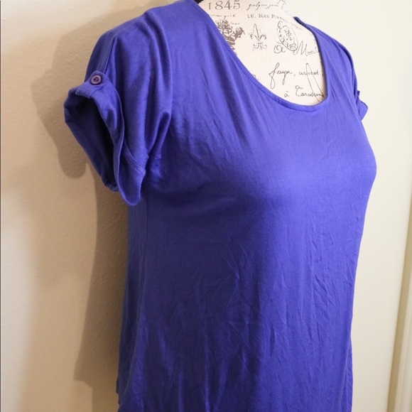 Leo & Nicole Tops - New with tags button sleeve royal blue loose top